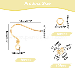 100Pcs 304 Stainless Steel Earring Hooks&nbsp;STAS-DC0006-93