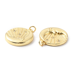Rack Plating Brass Micro Pave Cubic Zirconia Pendants&nbsp;KK-F852-04G