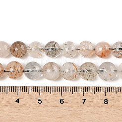 Natural Black Gold Rutilated Quartz Beads Strands&nbsp;G-H093-B02-8MM