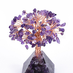 Natural Amethyst Chips and Gemstone pedestal Display Decorations&nbsp;G-S282-08