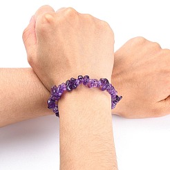 アメジストチップはブレスレットを伸ばす  内径：2-1/8~2-1/4インチ（5.3~5.6cm）&nbsp;BJEW-JB01308-03