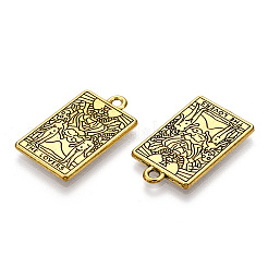ラックメッキ合金ペンダント  カドミウムフリー＆ニッケルフリー＆鉛フリー  タロットチャーム  アンティーク黄金  恋人たちvi  23.5x14.5x1.5mm  穴：1.8mm&nbsp;PALLOY-WH0103-04E-AG