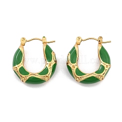 304 Stainless Steel Enamel Hoop Earrings&nbsp;EJEW-Z079-01G-01
