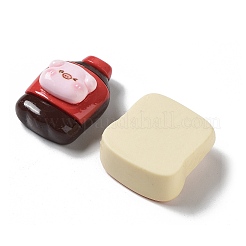 不透明樹脂デコデンカボション  模造食品  豚の混合形状  ミックスカラー  18~28x17~27x8~12mm&nbsp;CRES-M026-20