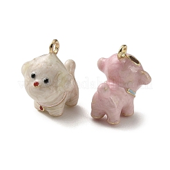 合金エナメルチャーム  犬のチャーム  ゴールドカラー  ミックスカラー  16.5x13x14.5mm  穴：1.4mm&nbsp;FIND-Z117-14G