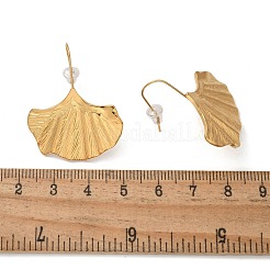 Ion Plating(IP) 304 Stainless Steel Ginkgo Leaf Dangle Earrings for Women&nbsp;EJEW-K243-03G