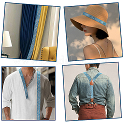 エスニック風ポリエステルリボン  衣服アクセサリー用  ティール  3/4インチ（20mm）  約7.00ヤード（6.4m）/ロール&nbsp;DIY-WH20048-087A
