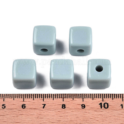 不透明なアクリルビーズ  キューブ  アクア  12.5x12.5x12.5mm  穴：3.5mm  約263個/500g&nbsp;MACR-S373-141-A03-1
