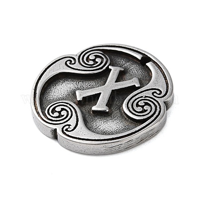 Rune Letters Alloy Pendants&nbsp;PALLOY-S193-01AS-07-1