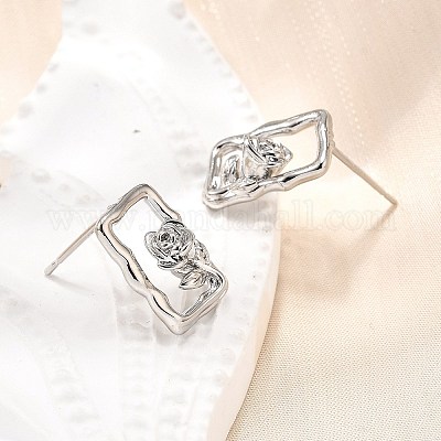 Brass Stud Earrings&nbsp;LS-EJEW-G432-01P-1