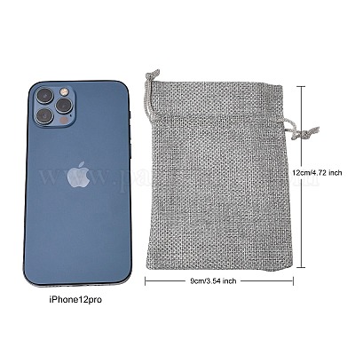 Polyester Imitation Burlap Packing Pouches Drawstring Bags&nbsp;X-ABAG-R005-9x12-04-1