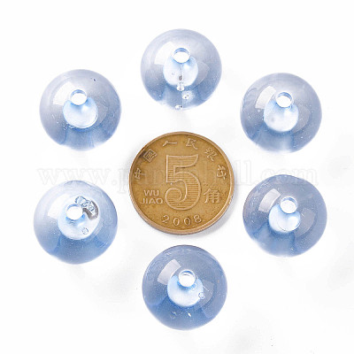 透明なアクリルビーズ  ラウンド  コーンフラワーブルー  16x15mm  穴：2.8mm  約220個/500g&nbsp;MACR-S370-A16mm-749-1
