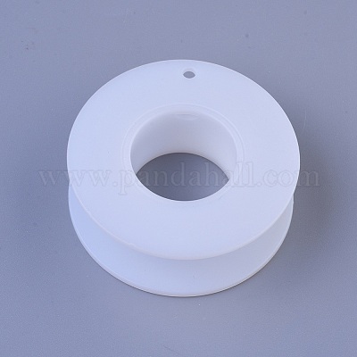 プラスチックスプール  ビーディングワイヤースレッドストリング用  ホイール  ホワイト  55x20mm&nbsp;TOOL-G011-01-1