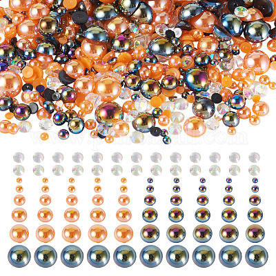 Half Round ABS Plastic Cabochons&nbsp;FIND-TAC0038-08B-1