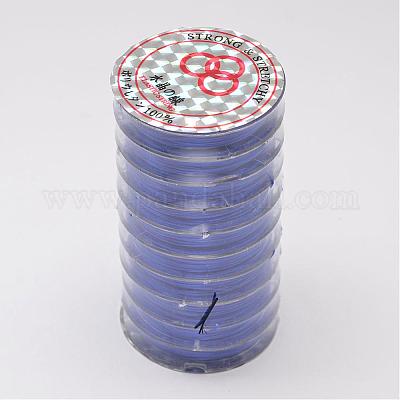 フラット弾性クリスタルストリング  弾性ビーズ糸  ストレッチブレスレット作り用  ブルー  0.8mm  約10.93ヤード（10m）/ロール&nbsp;EW-O001-02B-1