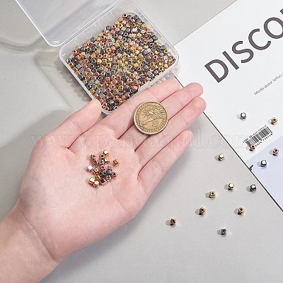 CCBプラスチックビーズ  キューブ  ミックスカラー  4x4x4mm  穴：1.6mm&nbsp;CCB-CJ0001-01-1