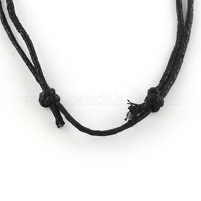 Waxed Cotton Cord Necklace Making Adjustable Length Black 18.9 inch 38.5 inch Waxed Cotton Cord Black