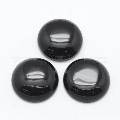 天然なオブシディアンカボション  半円  24.5~25x4~7mm&nbsp;G-E492-A-05-1