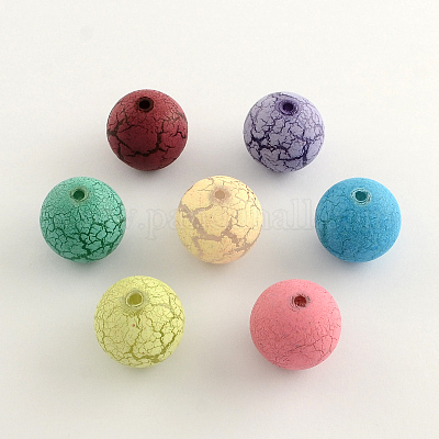塗装アクリルラウンドビーズ  ミックスカラー  20mm  穴：3mm  約114個/500g&nbsp;ACRP-R001-M-1
