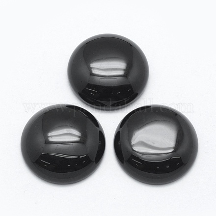天然なオブシディアンカボション  半円  24.5~25x4~7mm&nbsp;G-E492-A-05-1