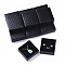 Cardboard Jewelry Boxes, for Pendant & Earring & Ring, with Sponge Inside, Square, Black, 7.5x7.5x3.5cm