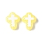 Baking Paint Glass Enamel Beads, Hand Painted Beads, Cross, Champagne Gold, 14.5x11.5x4mm, Hole: 1mm