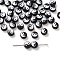 5Pcs Opaque Acrylic Beads, Flat Round with Yin-yang, Black, 7x4mm, Hole: 1mm