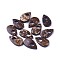 Coconut Pendants, teardrop, Coffee, 25x15x5mm, Hole: 1mm