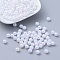 Eco-Friendly Poly Styrene Acrylic Beads, AB Color Plated, Round, White, 6mm, Hole: 1mm