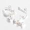 Brass Screw Clip Earring Converter, Spiral Ear Clip, with Open Loop, Silver, 13.5x16.5x4mm, Hole: 1mm