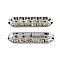 Brass Crystal Rhinestone Spacer Bars, 5-Hole, Hexagon, Platinum, 35x4x9mm, Hole: 2mm