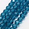 Glass Beads Strands, Faceted(32 Facets), Round, Steel Blue, 8mm, Hole: 1.5mm, about 66~67pcs/strand, 15.12 inch~15.35 inch(38.4~39cm)