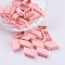 Spray Painted Alloy Multi-Strand Links, For Tile Elastic Bracelets Making, Rhombus, Pink, 14x8x4.8mm, Hole: 0.8mm