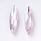Imitation Austrian Crystal Glass Rhinestone, Grade A, Pointed Back & Back Plated, Horse Eye, Light Rose, 14~14.5x4x2.5~3mm