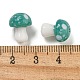 手作りランプワークビーズ  キノコ  ティール  13x10mm  穴：1.6mm&nbsp;LAMP-F034-01H-3