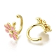 Rack Plating Flower Brass Cuff Earrings&nbsp;EJEW-H016-33G-02-2