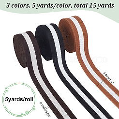 15ヤード 3色 エスニック風 フラット ポリコットン ストライプリボン  洋服アクセサリー  ミックスカラー  1-1/2インチ（38mm）  5ヤード/カラー&nbsp;OCOR-WR0001-18