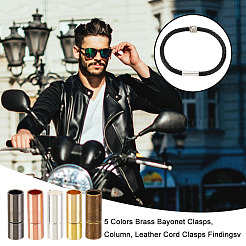 30 Sets 5 Colors Brass Bayonet Clasps&nbsp;KK-OC0001-37A