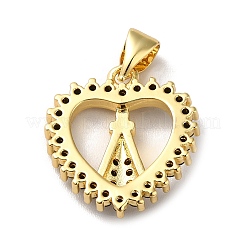 Rack Plating Brass Micro Pave Black Cubic Zirconia Pendants&nbsp;KK-F853-02G