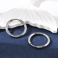Tarnish Resistant 304 Stainless Steel Hoop Earrings&nbsp;EJEW-P177-P-09