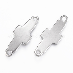 変色しにくい304ステンレススチールリンクコネクター  クロス  ステンレス鋼色  36.5x13.5x2mm  穴：3mm&nbsp;STAS-H416-18P