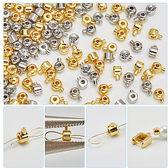 60Pcs 4 Styles Brass Crimp Beads&nbsp;KK-BBC0023-35