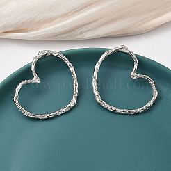 304ステンレススチール中空ハートスタッドピアス  ステンレス鋼色  34.5x41mm&nbsp;EJEW-K268-55P
