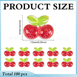 100Pcs Resin Cherry Cabochons&nbsp;MRMJ-ME0001-02
