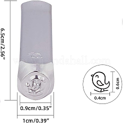 鉄シールスタンプ  模様：鳥  プラチナ  65.5x10mm&nbsp;AJEW-BC0005-29K