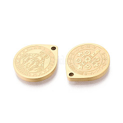 宗教 304 ステンレススチール 聖母マリアペンダント  イオンプレーティング（ip）  18KGP本金メッキ  17.5x15x2mm  穴：1.5mm&nbsp;STAS-T073-04A-G