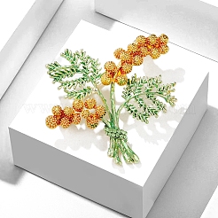 花の亜鉛合金ブローチ  オレンジ  38x42mm&nbsp;PW-WG423FB-01