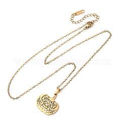 Halloween 304 Stainless Steel Hollow Floral Pumpkin Pendant Cable Chain Necklaces for Men Women&nbsp;NJEW-K308-09G
