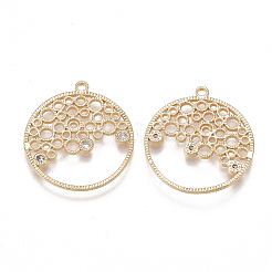 Brass Filigree Pendants&nbsp;KK-T038-345G-01