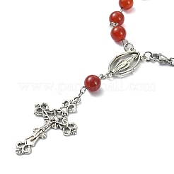 5Pcs 5 Style Natural Mixed Gemstone Rosary Bead Bracelets Set&nbsp;BJEW-TA00330